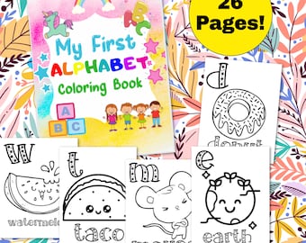 My First Alphabet Coloring Book: 26 Printable Pages of Lower Case Alphabet Letters for Kids, Coloring Book for Preschool and Kindergarten
