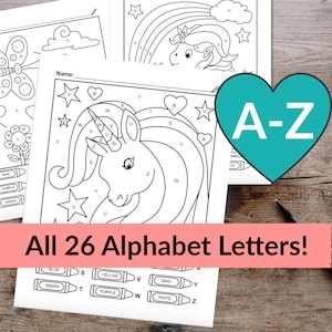 10 Printable Color By Number & Color By Letter Worksheets for Kids: Color By Number Printables, Color by Letter Printables, Coloring Pages
