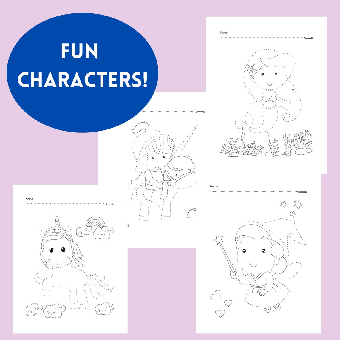 Magical Tracing Practice 25 Printable Pages of Tracing Etsy