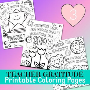 3 Teacher Appreciation Gift Coloring Pages for Kids