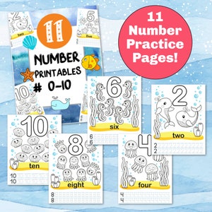 Numbers 0-10 Writing Practice Printables and Coloring Pages: Coloring Book for Kids, Homeschool Worksheets for Kids