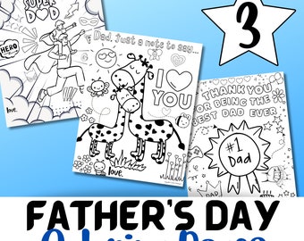 3 pagine da colorare per bambini per la festa del papà