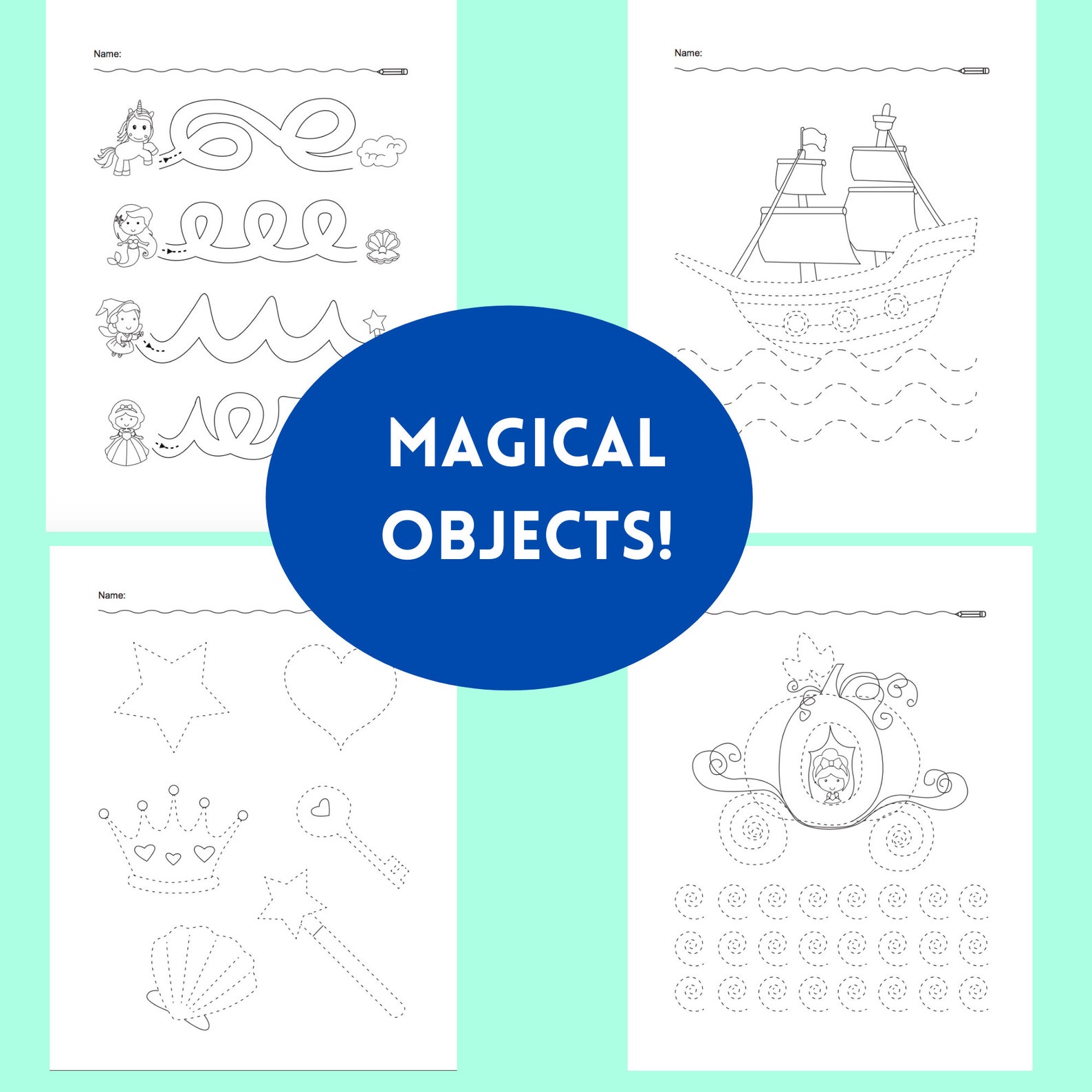 Magical Tracing Practice: 25 Printable Pages of Tracing - Etsy