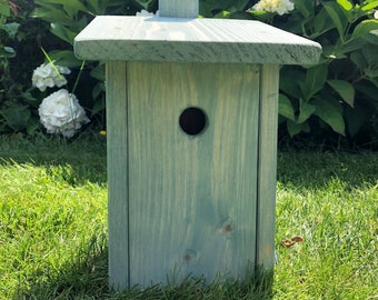 Vogelhaus -azur-blau- für Kohlmeisen Blaumeisen Gartenrotschwanz usw.