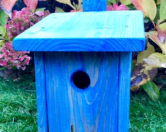 Vogelhaus -ultramarin-blau- für Kohlmeisen Blaumeisen Gartenrotschwanz usw.