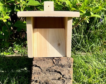 Halbhöhle Vogelhaus für Rotkehlchen Zaunkönig Bachstelze Grauschnäpper