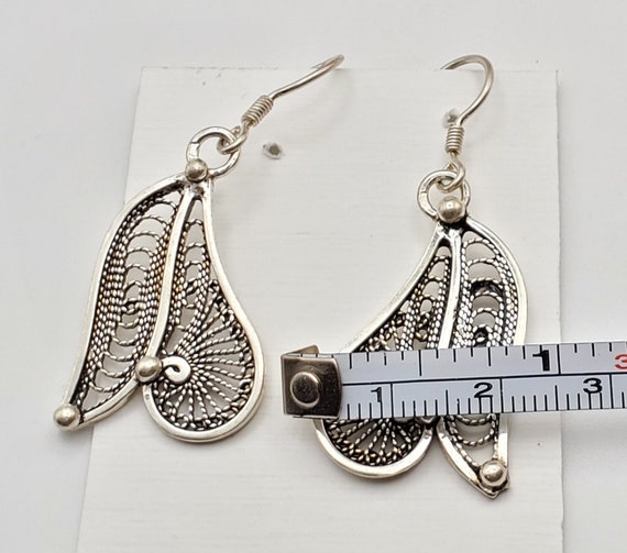 Moroccan Berber Filigree Sterling Silver Dangle E… - image 9