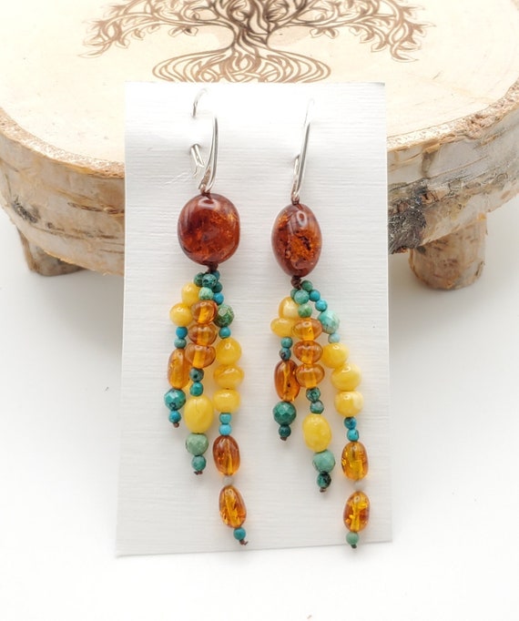 Baltic amber Earrings ,Dangle & Drop Earrings, Na… - image 2