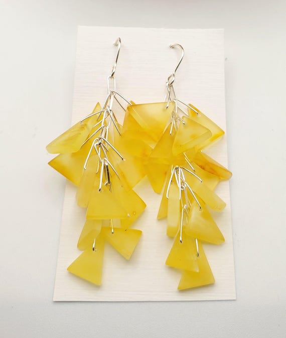 Baltic amber Earrings ,Dangle & Drop Earrings, Natural Baltic amber, Polished amber, Genuine amber, Amber beads, Gemstone earrings