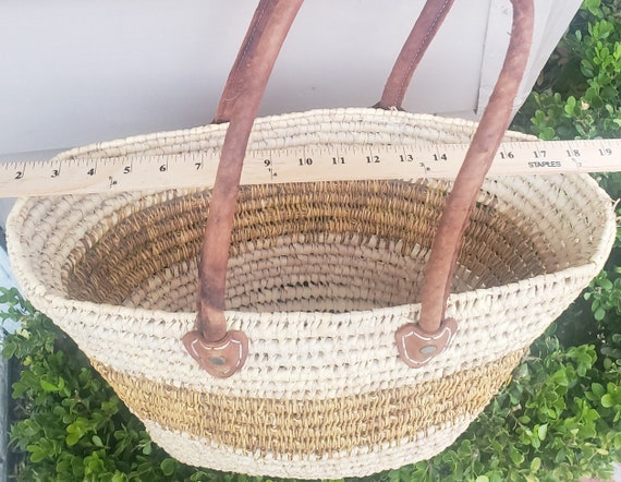 Handmade Moroccan Natural French Basket Leather H… - image 10