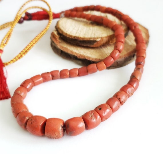 Antique Yemen natural Authentic Red Coral Beads n… - image 7