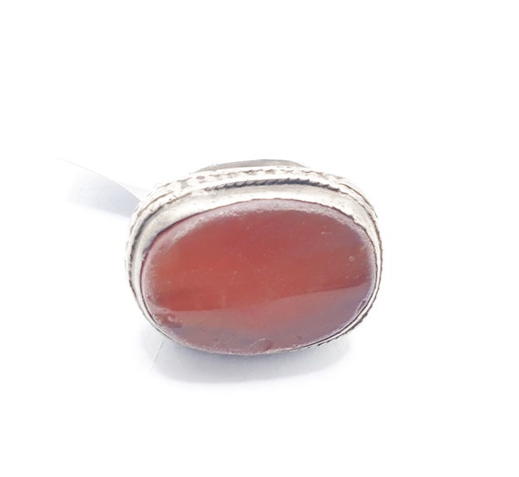 Antique Silver Ancient Carnelian Ring size 8 Yeme… - image 6