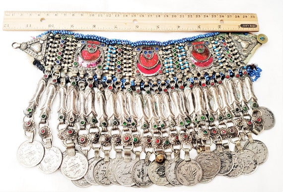 Old silver choker necklace from Pashtun tribal je… - image 8