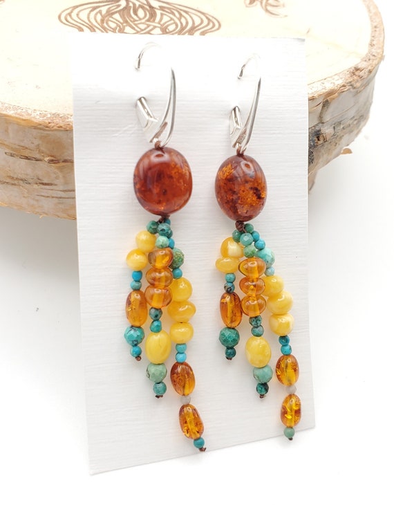 Baltic amber Earrings ,Dangle & Drop Earrings, Na… - image 8