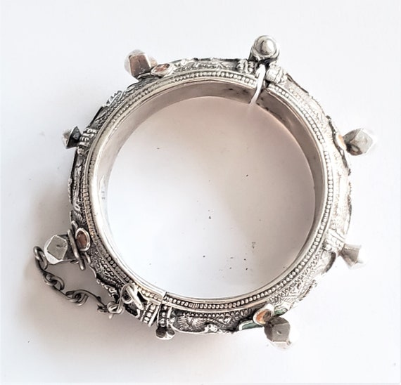 Antique Silver Moroccan Berber enamel Bracelet,et… - image 2