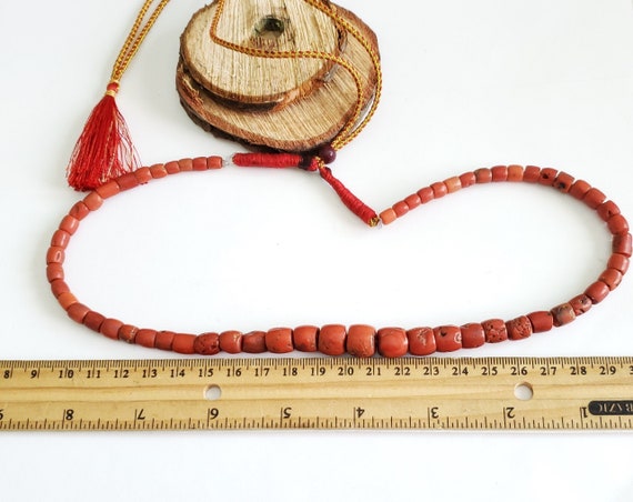 Antique Yemen natural Authentic Red Coral Beads n… - image 9