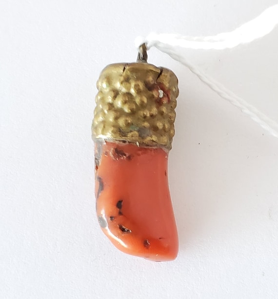 Antique Berber Silver coral Pendant Southern Moroc