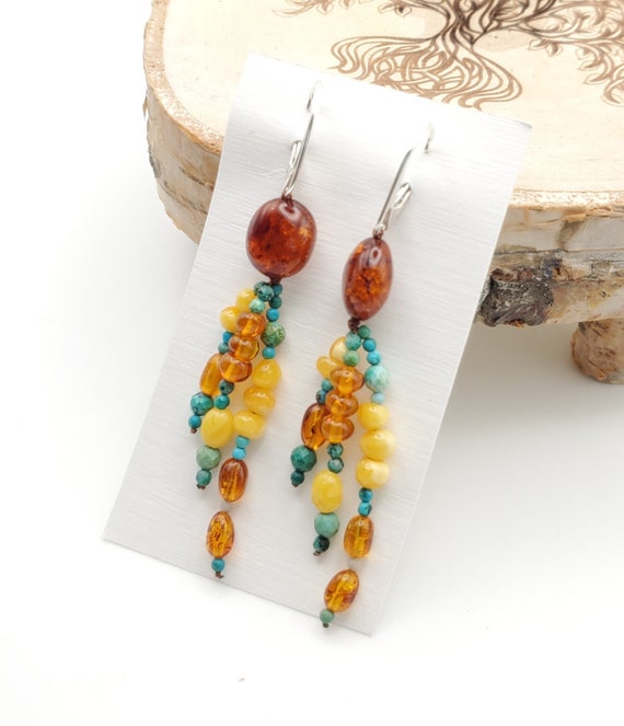 Baltic amber Earrings ,Dangle & Drop Earrings, Na… - image 4