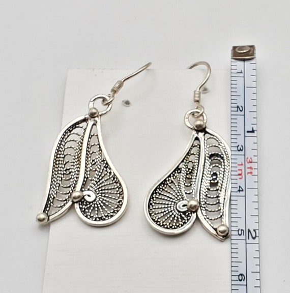 Moroccan Berber Filigree Sterling Silver Dangle E… - image 7