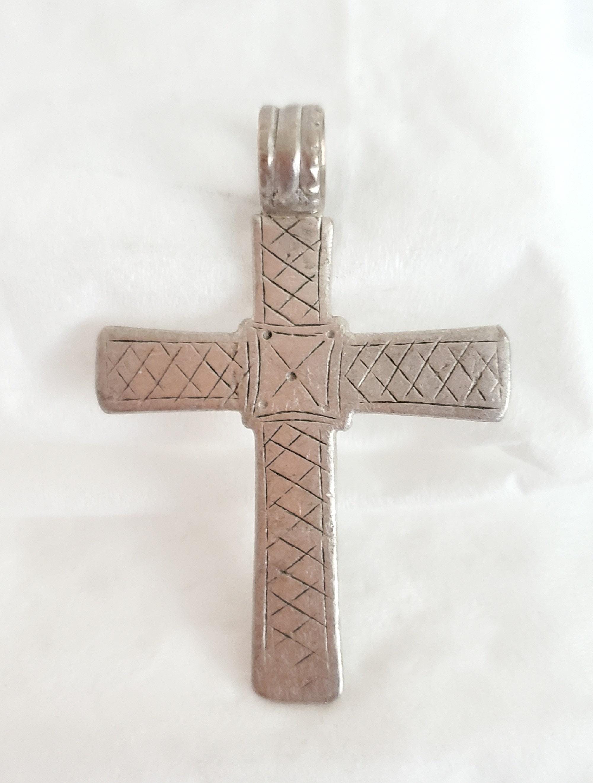 アンティーク エチオピア クリスチャン シルバー クロス ペンダント