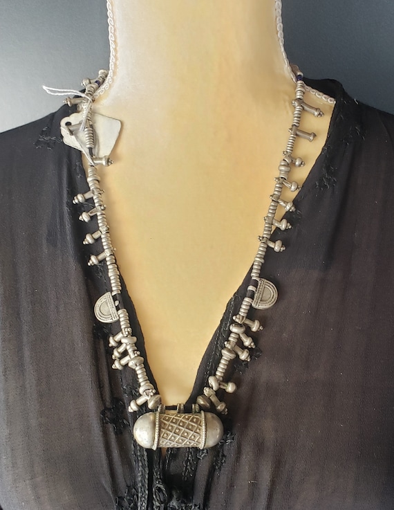 Old Ethiopian Telsum Silver Prayer Boxes Necklace,