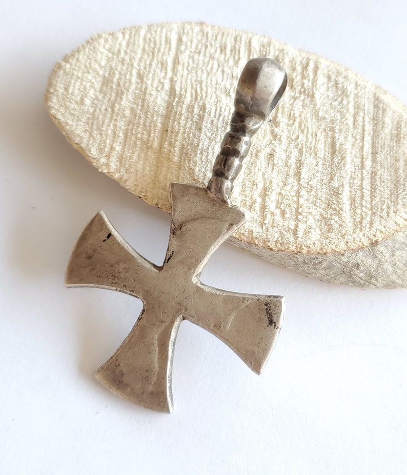 Cross Pendant,Ethnic Tribal,Handmade Jewelry silver coin Antique Silver Ethiopian Orthodox Coptic Cross pendant,Maria Theresa