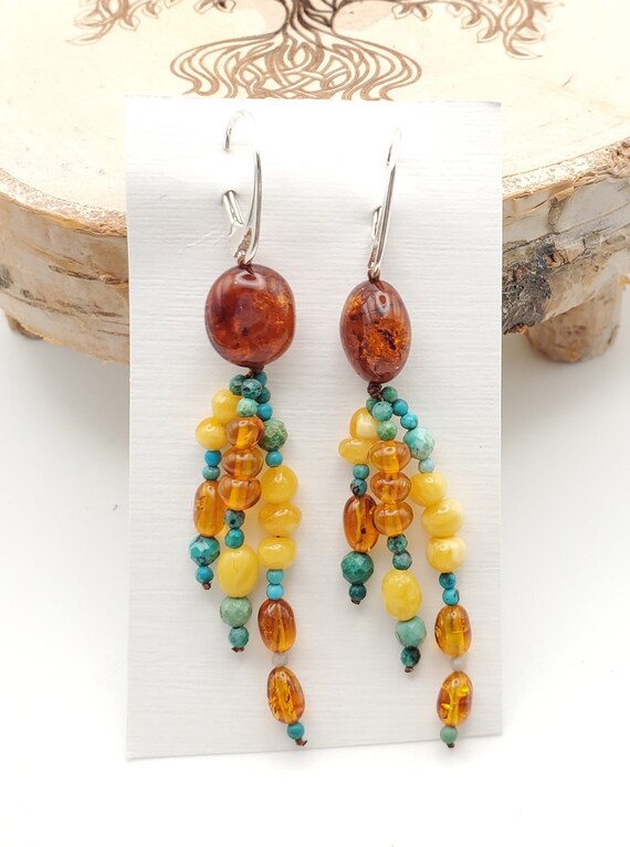 Baltic amber Earrings ,Dangle & Drop Earrings, Na… - image 5