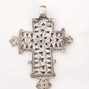 Colgante de cruz copta etíope de plata antigua: Cruz ortodoxa de cera perdida