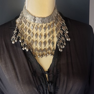 Antique Bawsani Silver granulated Dangled Beads Necklace circa 1910s,Hand Crafted Silver,Pendants Necklace,Ethnic Jewelry,Tribal Jewelry