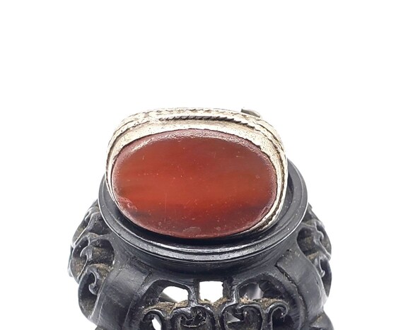 Antique Silver Ancient Carnelian Ring size 8 Yeme… - image 7