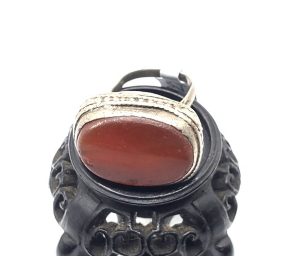 Antique Silver Ancient Carnelian Ring size 8 Yeme… - image 2