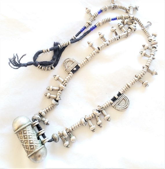 Old Ethiopian Telsum Silver Prayer Boxes Necklace… - image 3