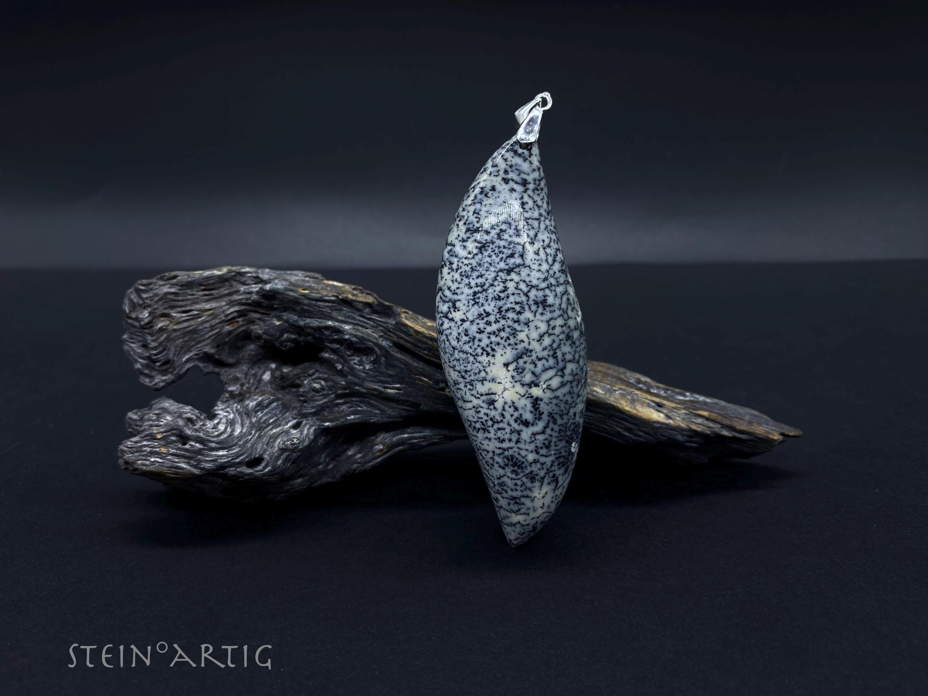 Gemstone Pendant 'dendrite Opal' *XL* Silver 925 - Etsy