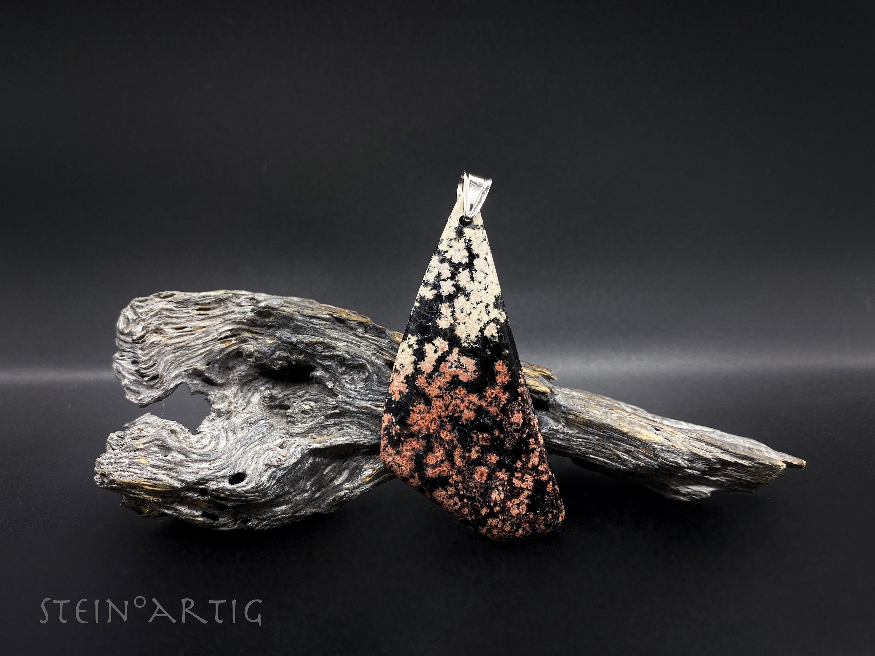 宝石ペンダント「スノーフレークオブシディアン」*希少*、シルバー925