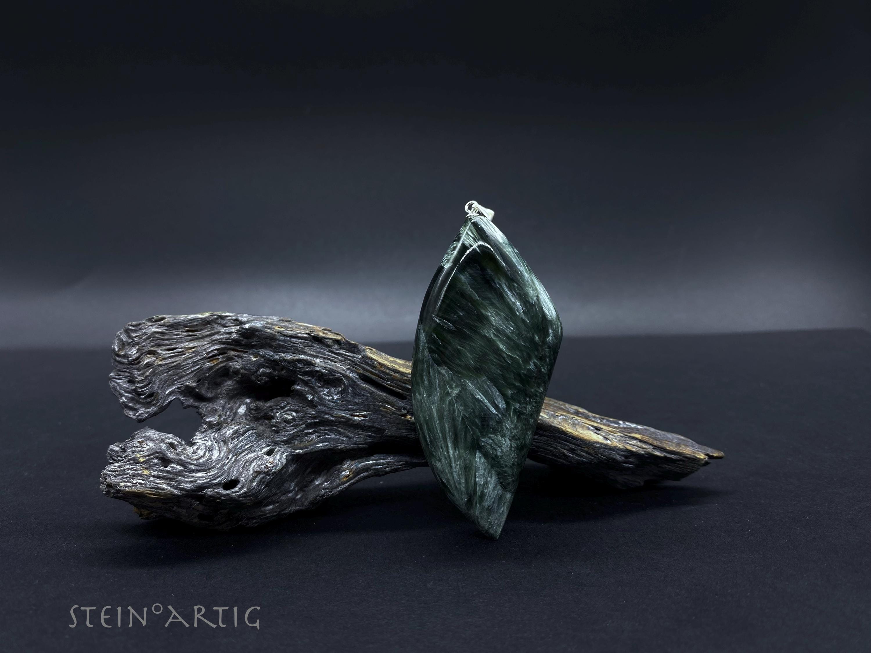 宝石ペンダント「セラフィナイト/クリノクロア」、シルバー925 - Etsy 日本