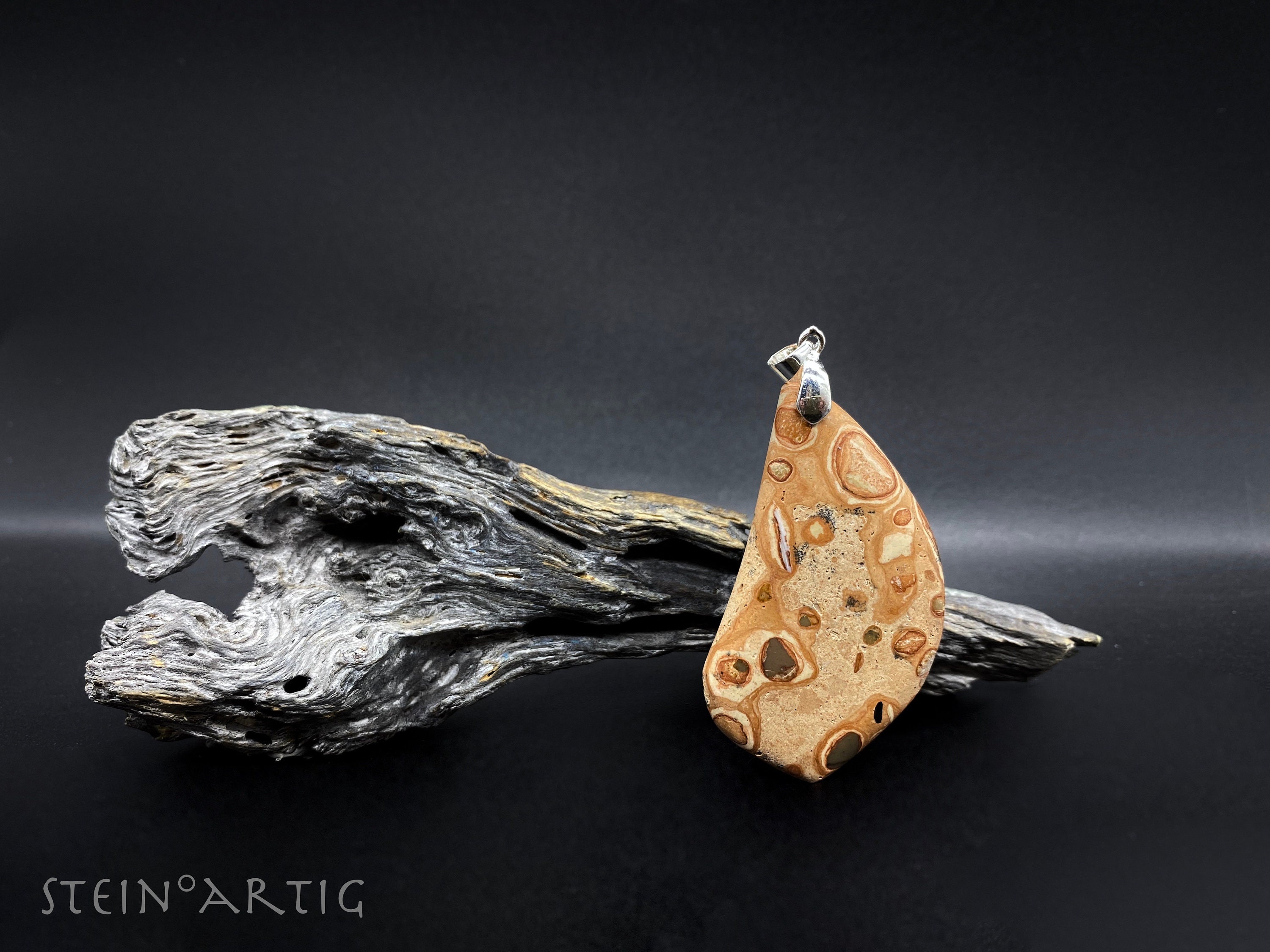 Collier En Pierre Jaspe Léopard - Semi-précieuse - Occasion Très Bon état - Sans Marque