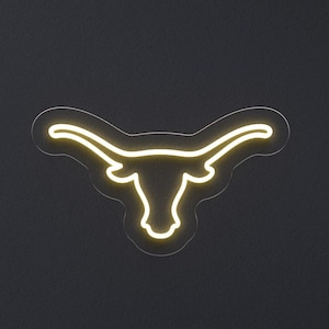 Texas Longhorn Bull Leuchtreklame, LED-Leuchtschild, Texas State Symbol Wanddekor, rustikales Mannhöhlenlicht, Geschenk im westlichen Stil, Patriotisches Dekor