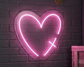 Faith Heart LED Neon Sign, Minimalist Christian Wall Decor for Bedroom, Church