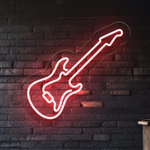 Neon E-Gitarren-Zeichen, LED-Licht Gitarre, Musik Wandkunst, Ehemann, Freund Geschenk, Vatertag, Wanddekor für Musikstudio, Manneshöhle