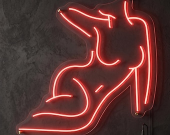LED Neon Woman Body Art, Romantic Bedroom Decor, Man Cave Gift