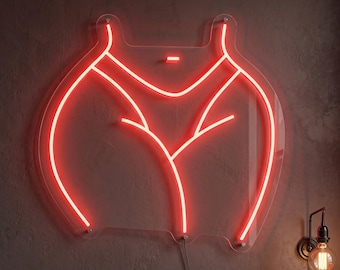 Woman Neon Butt Sign: LED Wall Art Decor for Bedroom, Living Room
