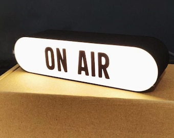 ON AIR Mini Lightbox, LED Desk Sign, On Air Light Sign, Streaming, Podcast Studio Light, Live Broadcast Decor, Music Studio, On Air Sign