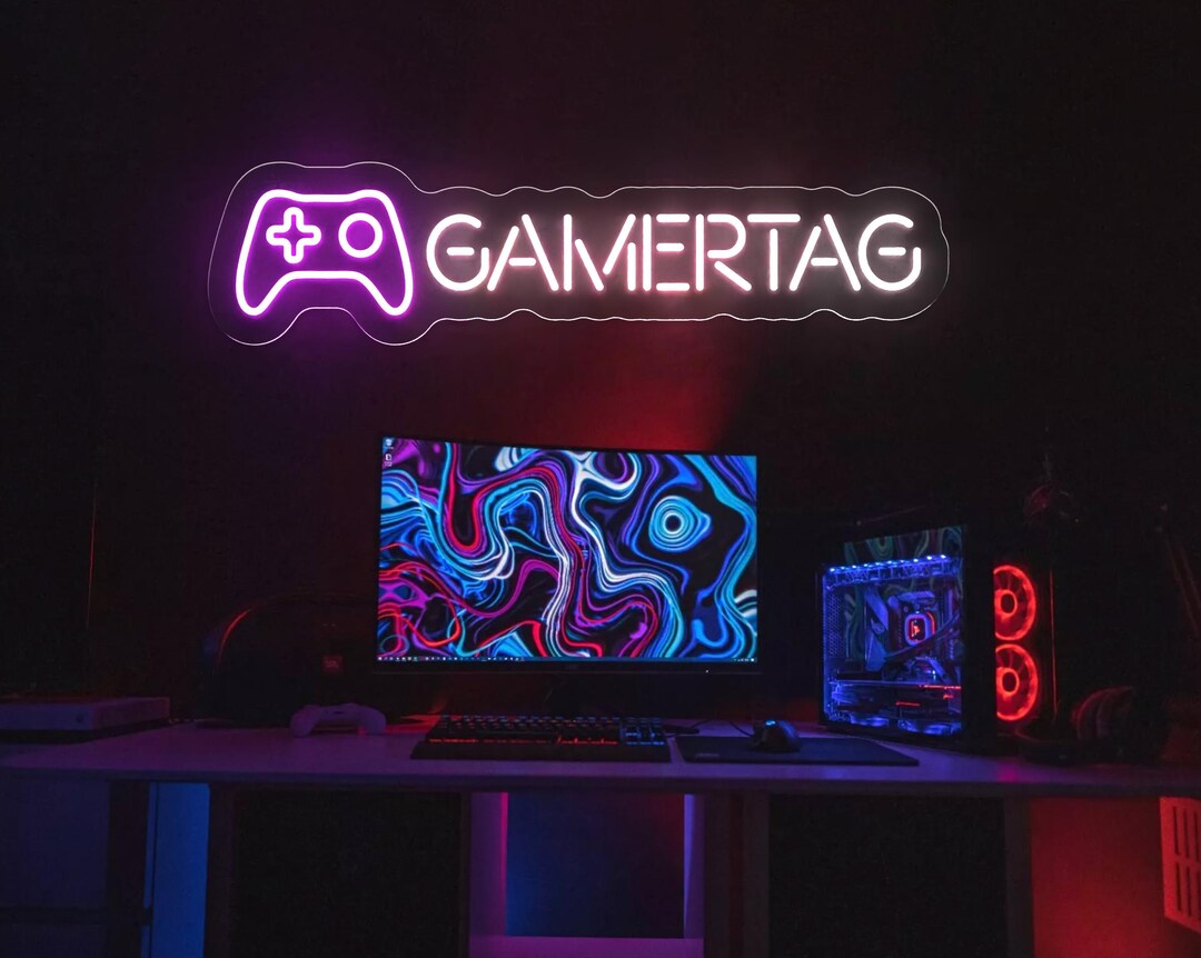Custom Gamertag Neon Sign, Personalized Gamer Tag LED Light ...