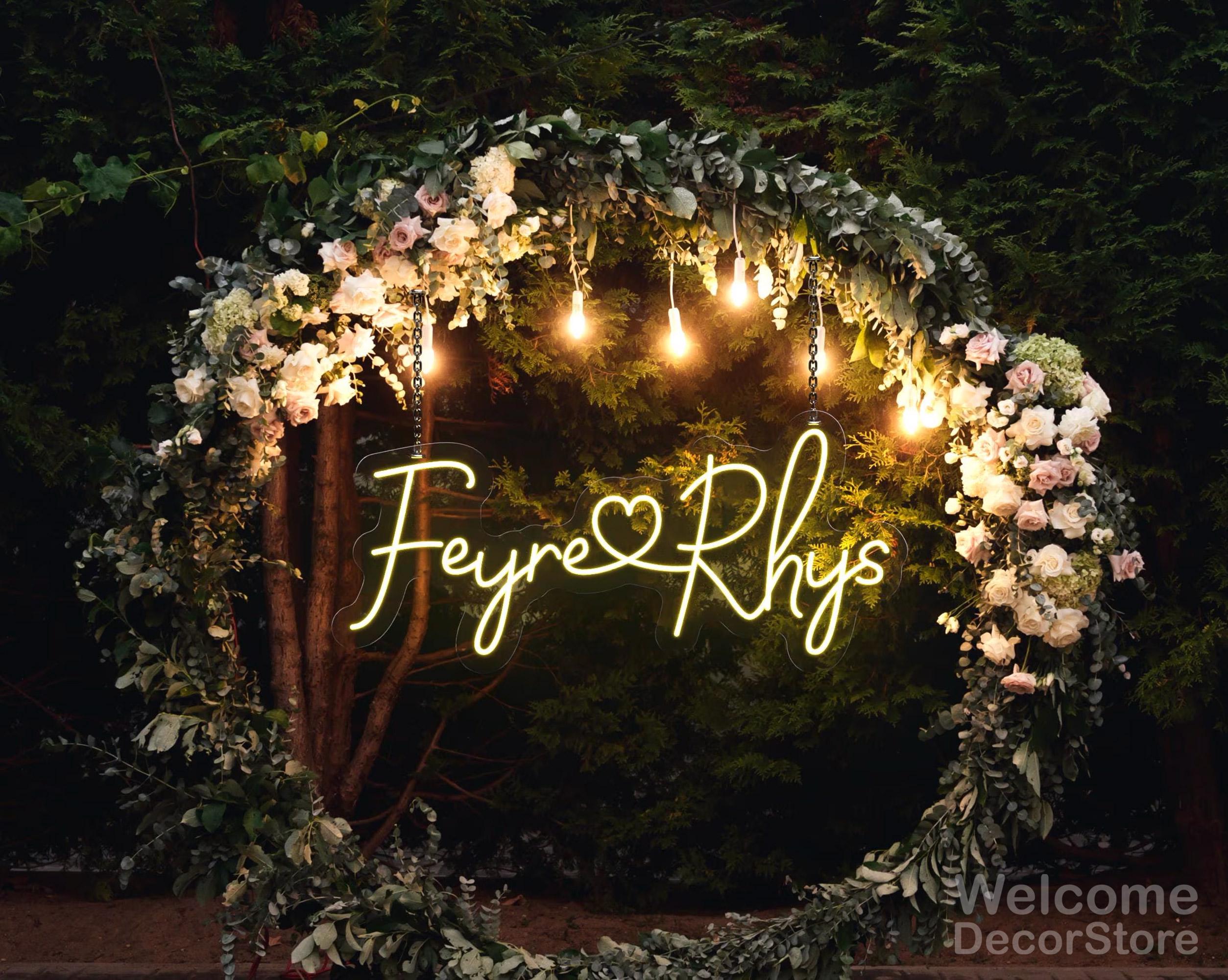Wedding Neon Sign, Custom Names LED Wall Light for Wedding Decor ...