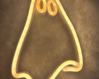 Cute Ghost LED Neon Tsurikawa, Car Decor, Glow in the Dark, Halloween Ghost Accessory, JDM Car Tsurikawa Handle, Car Interior Accessories