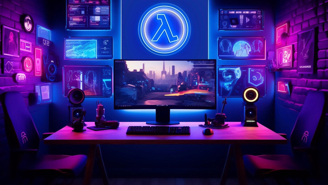 Neon Light for Gaming Bedroom, Custom Neon Sign With Half Life Decor ...