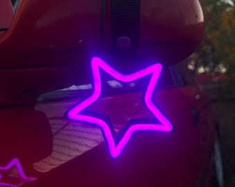 LED Star Neon Tsurikawa, Cute Car Star Decor, JDM Gifts, Neon Star Car Accessories, Neon Glow Star, Led Neon Star, JDM Car Handle Accessory