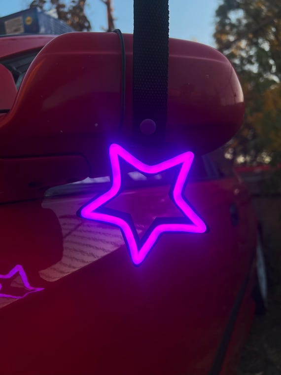 LED Star Neon Tsurikawa, Cute Car Star Decor, JDM Gifts, Neon Star Car Accessories, Neon Glow Star, Led Neon Star, JDM Car Handle Accessory