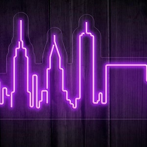 Letrero de neón con el horizonte de la ciudad de Nueva York, luz LED de pared, regalo de Nueva York para él o ella, decoración moderna del hogar, arte de oficina, regalo de inauguración de la casa o cumpleaños.