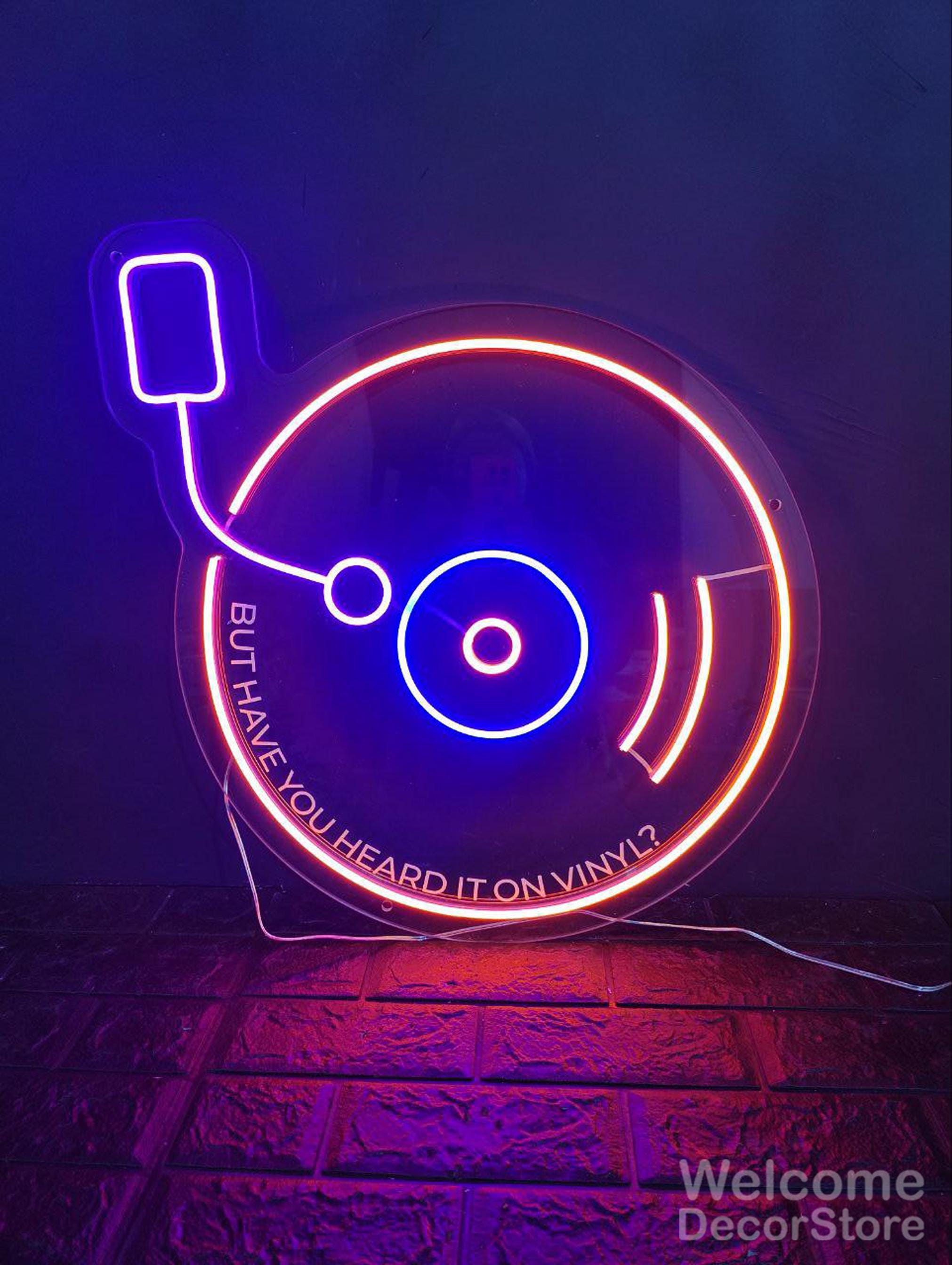 Vinyl Record Neon Sign: Custom Text or Song Name LED Light up Decor ...